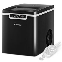 Ice Maker Machine with Scoop & Basket Black