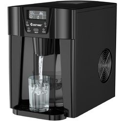 26 Lbs/24 H LCD Display 2 In 1 Ice Maker Water Dispenser