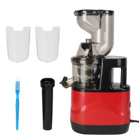 Cold Press Juicer Machine 300W Electric Slow Masticating Juicer for Whole Vegetable and Fruit with Reverse Function 2 Containers Cleaning Brush Clear