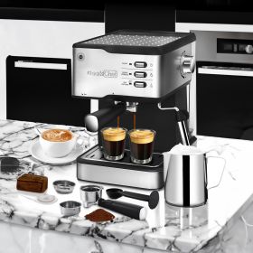 Geek Chef Espresso Machine - 20 Bar Pump Coffee Maker with Milk Frother (style: Silver + Stainless Steel)